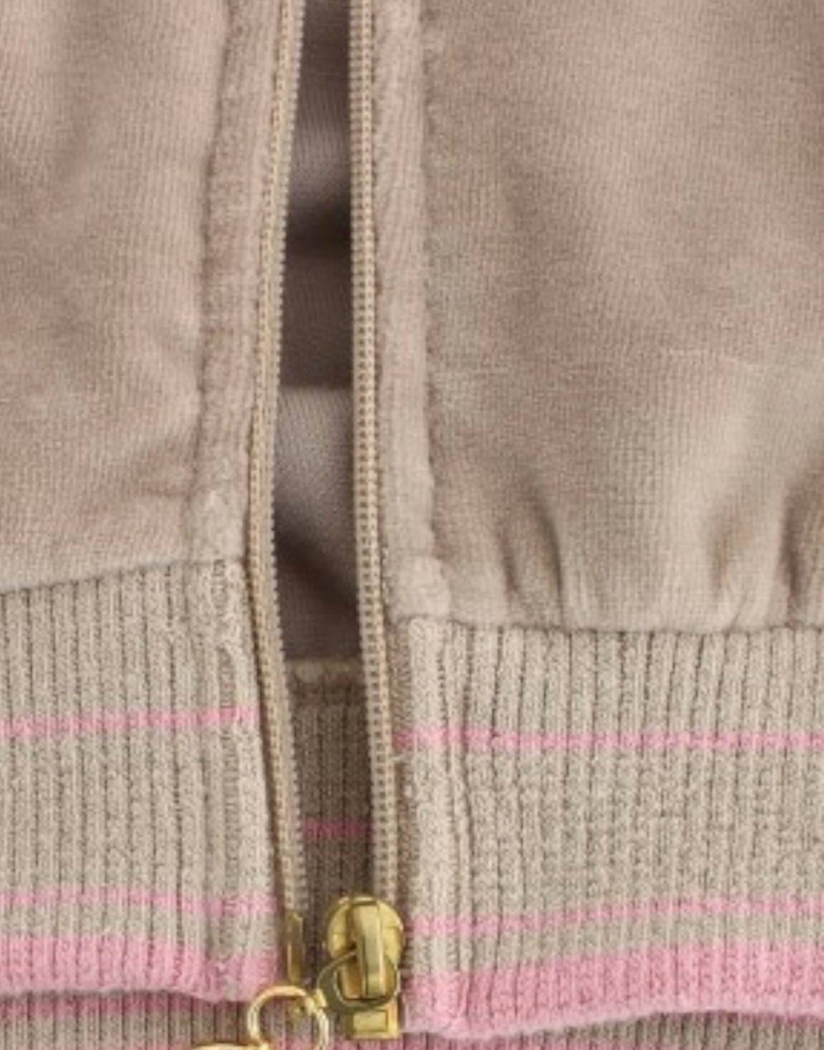 Cavalli Beige velvet zipup sweater
