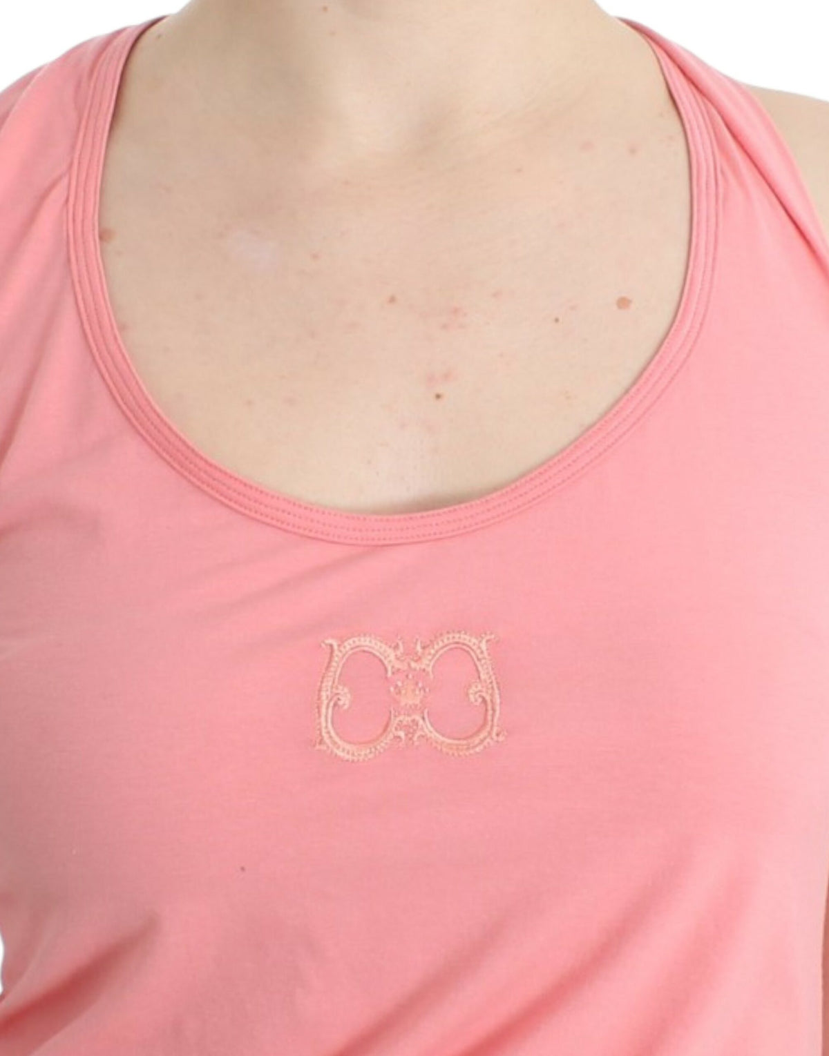Cavalli Pink cotton tank top