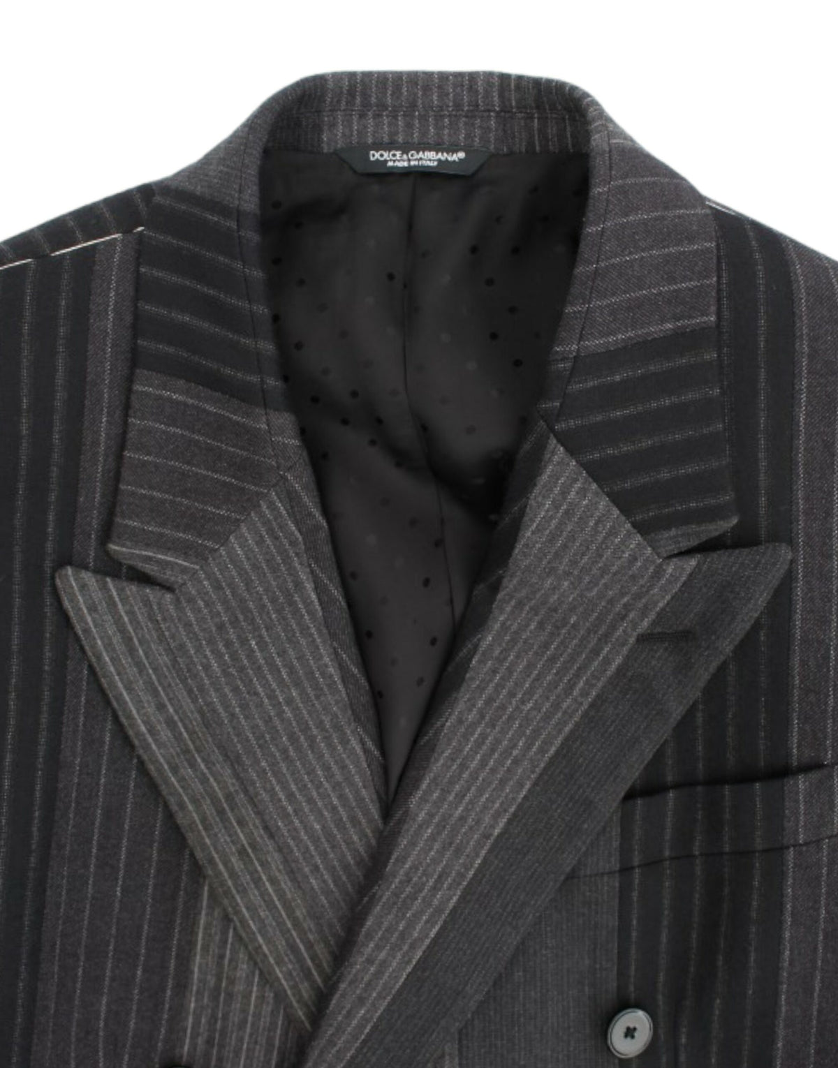 Dolce & Gabbana Gray striped wool stretch blazer