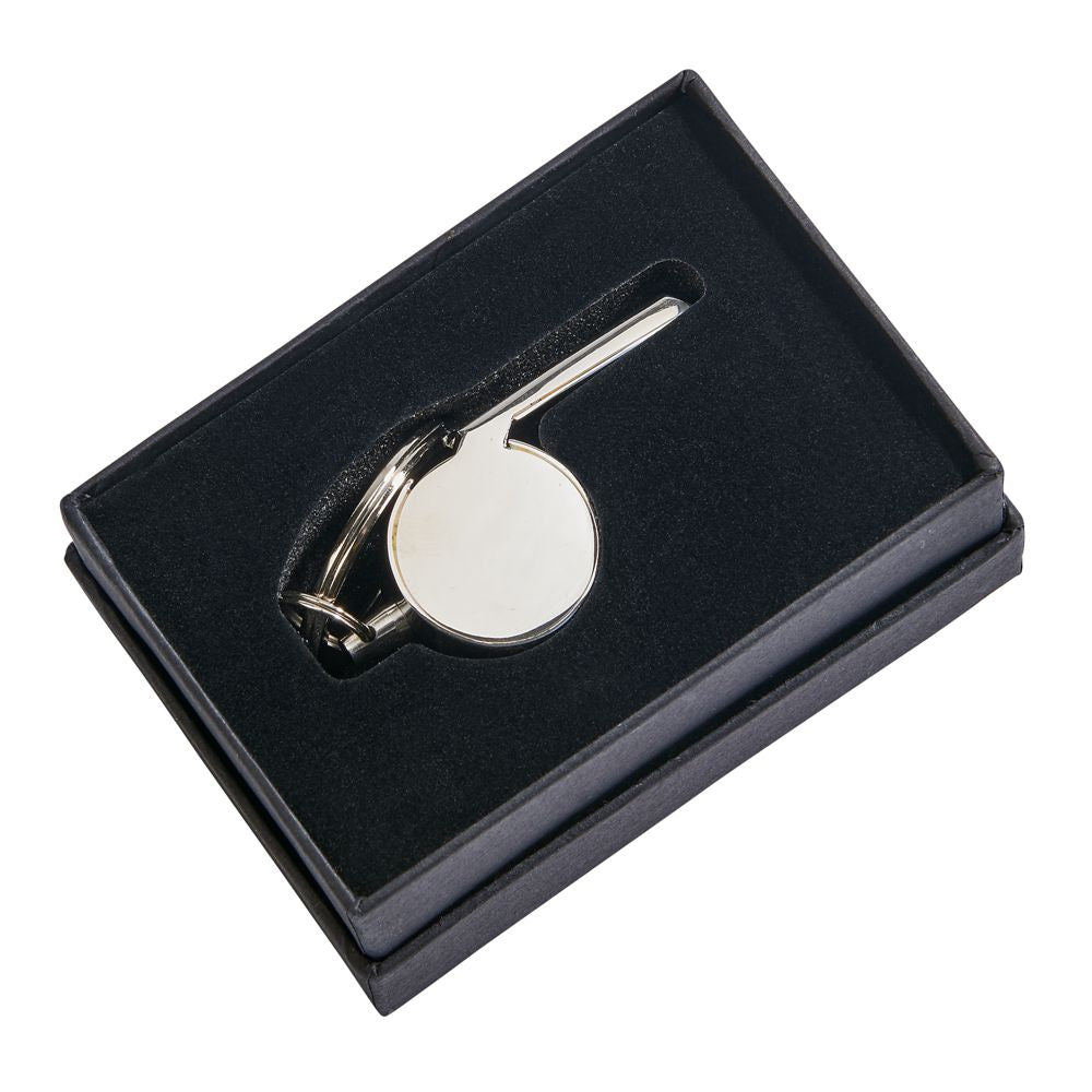 Stainless Steel Whistle Keychain - Coach Style Safety Whistle with Gift Box