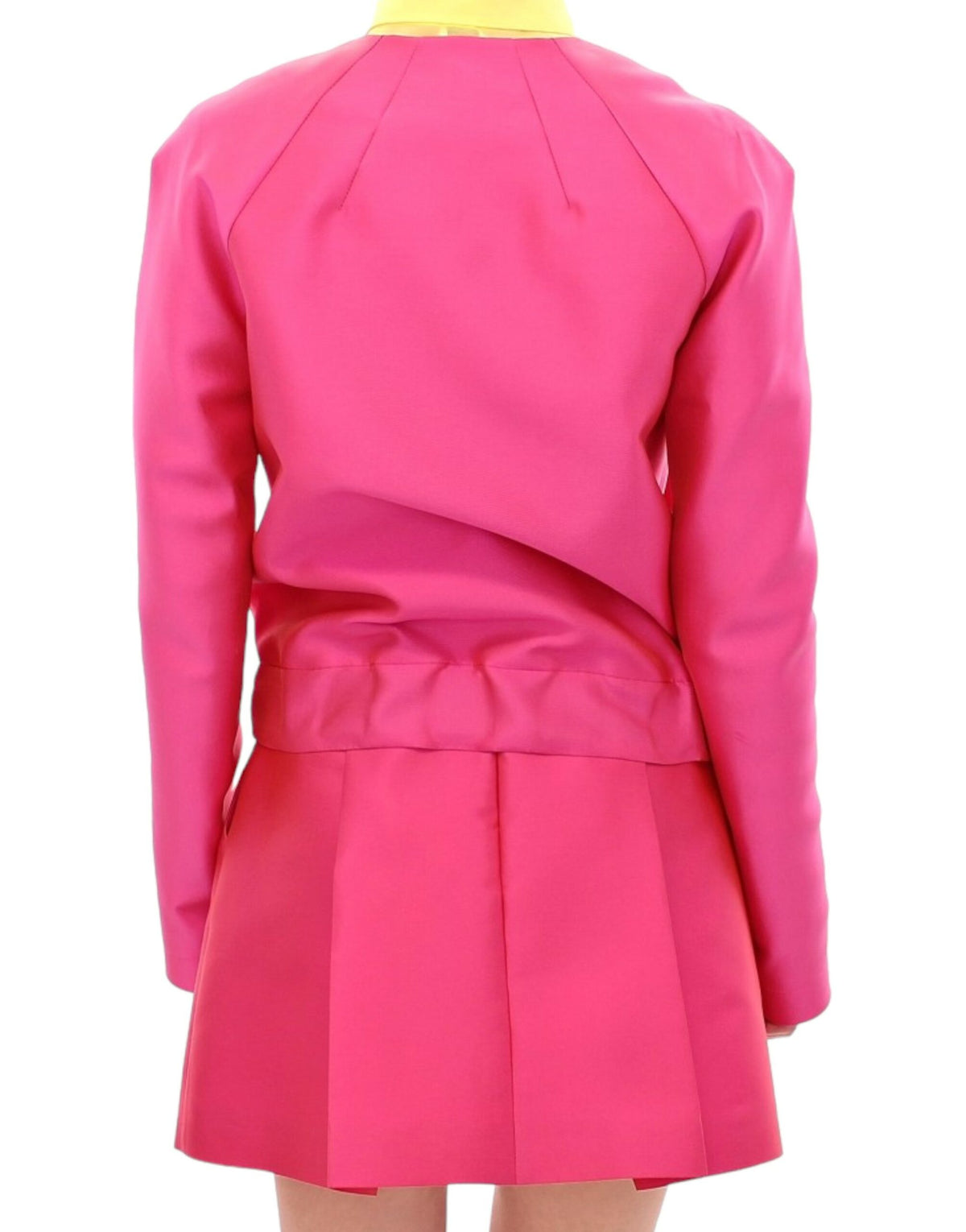 CO|TE Pink Silk Blend Jacket Coat – Full Zip, Logo Detail, Made in Italy