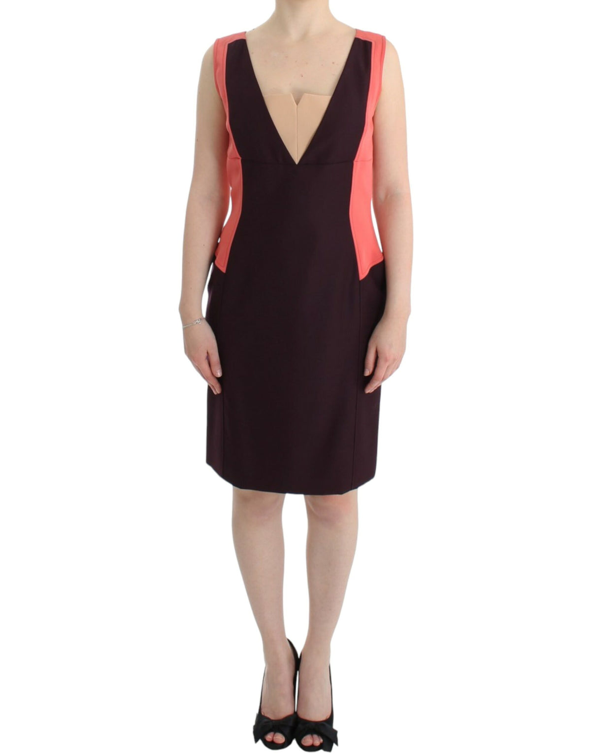 CO|TE Multicolor ‘Plando’ Pencil Dress – Back Zip, Logo Detail, Made in Italy