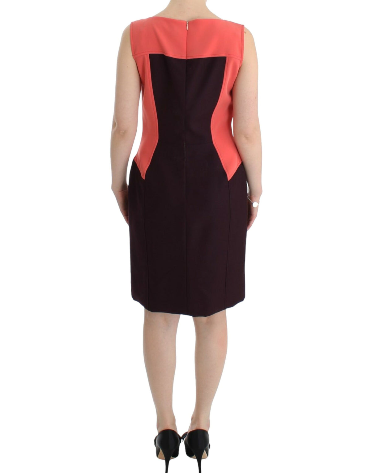 CO|TE Multicolor ‘Plando’ Pencil Dress – Back Zip, Logo Detail, Made in Italy