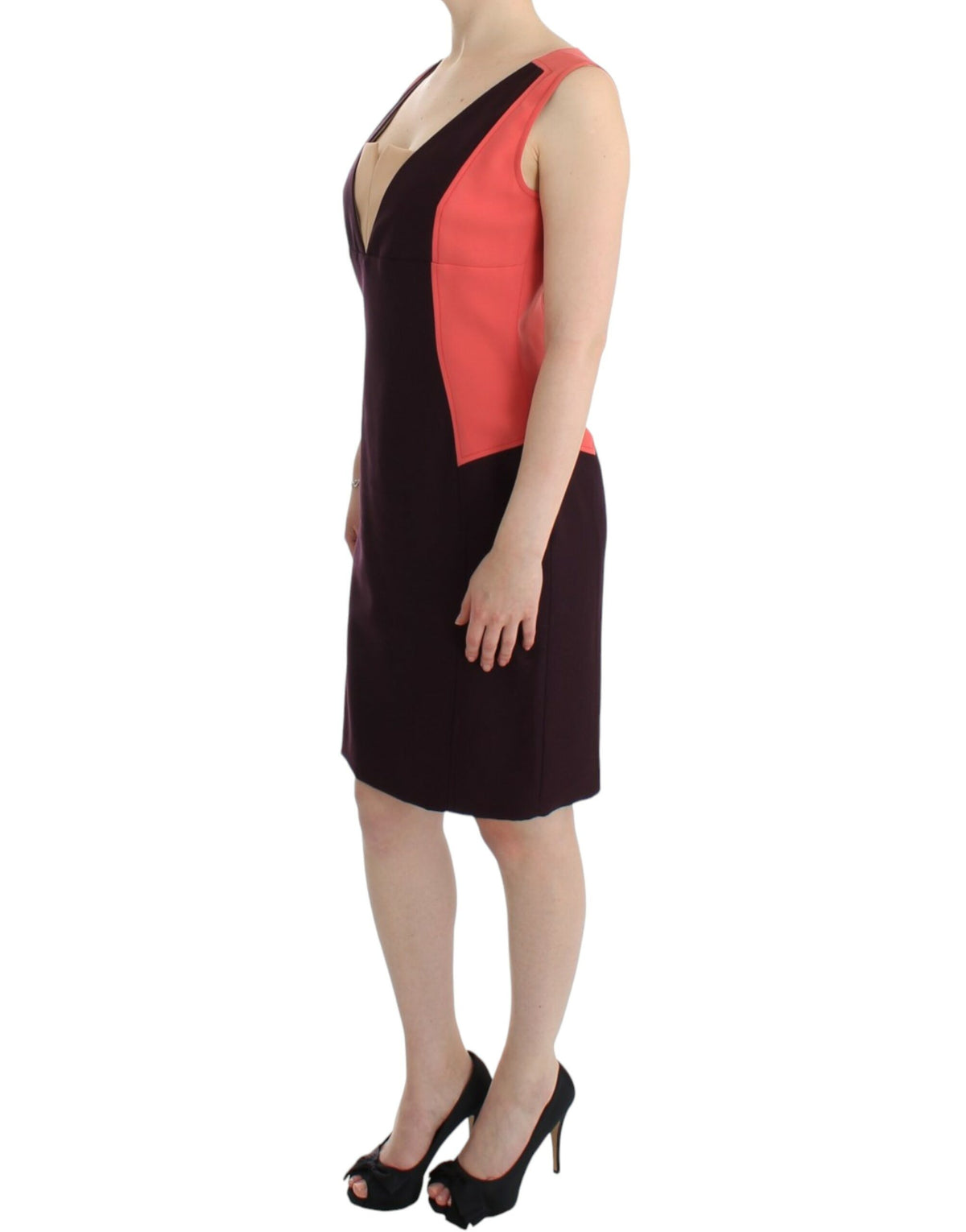 CO|TE Multicolor ‘Plando’ Pencil Dress – Back Zip, Logo Detail, Made in Italy