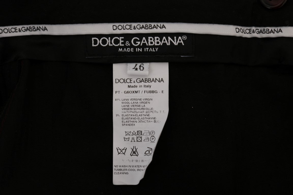 Dolce & Gabbana Purple Wool Stretch Formal Pants