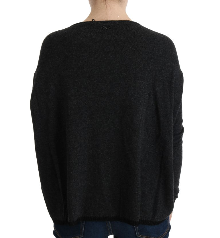 Costume National Gray Viscose Knitted Sweater