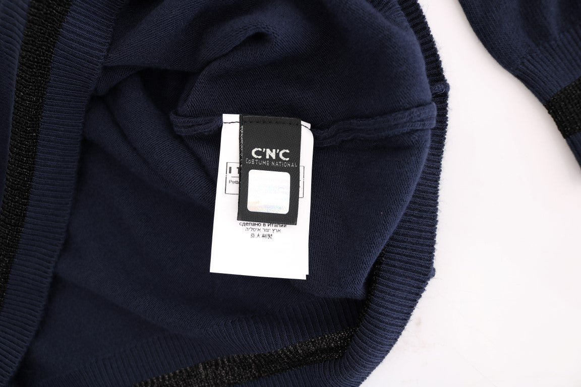 Costume National Blue V-neck Viscose Sweater