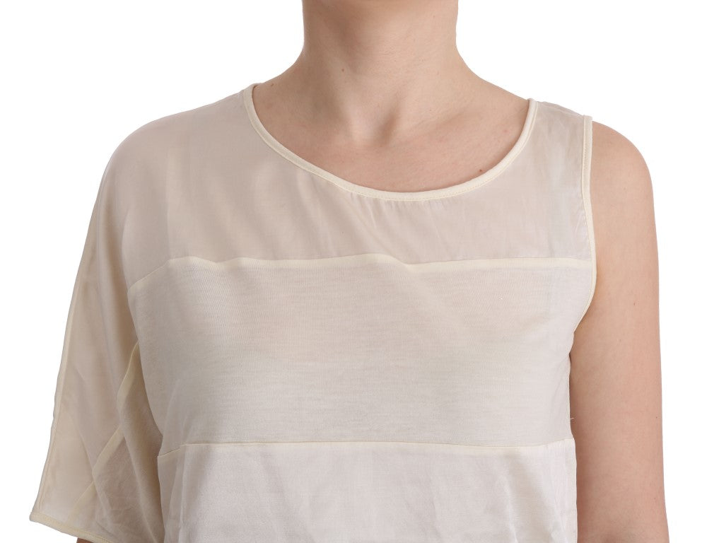 Costume National Beige Asymmetric Top Blouse