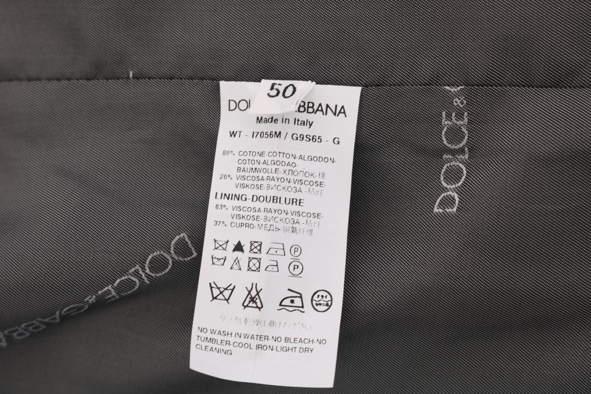 Dolce & Gabbana Gray STAFF Cotton Striped Vest