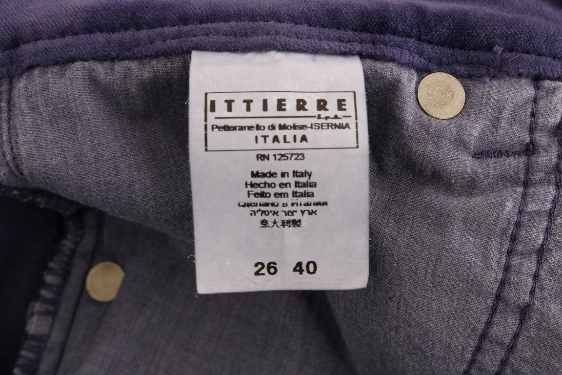 Ermanno Scervino Purple Corduroy Stretch Bootcut Pants