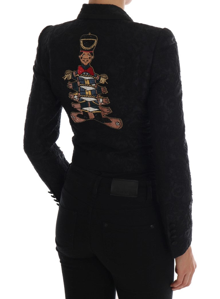 Dolce & Gabbana Black Brocade Blazer Jacket