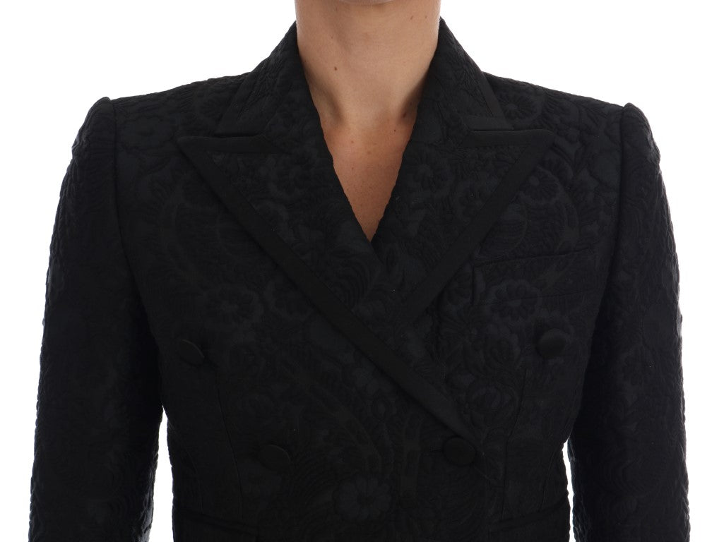 Dolce & Gabbana Black Brocade Blazer Jacket