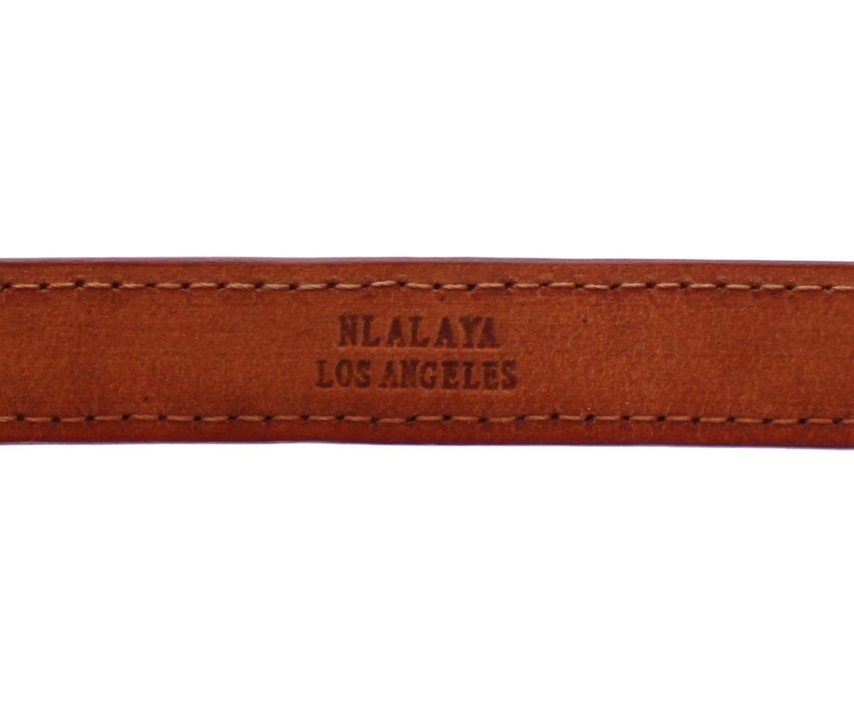 Nialaya Men's Brown Snakeskin & Rose 18K Gold 925 Silver CZ Hamsa Eye Bracelet – Buckle Closure, Handmade in Hollywood