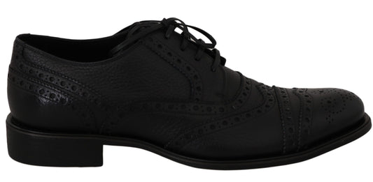Dolce & Gabbana Blue Leather Wingtip Oxford Dress Shoes