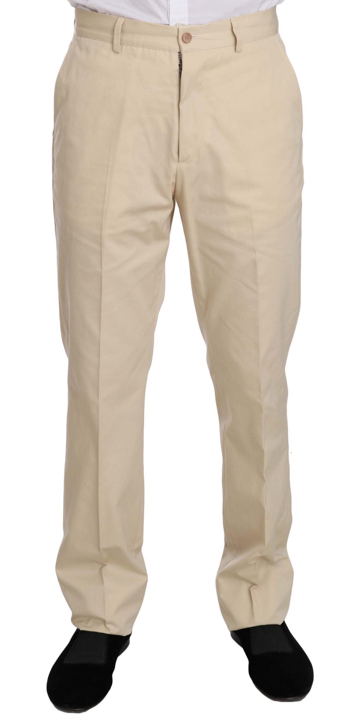 Romeo Gigli Men's Beige 3-Button Solid Cotton Two-Piece Suit – Made in Italy