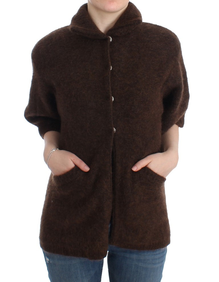 Cavalli Brown mohair knitted cardigan