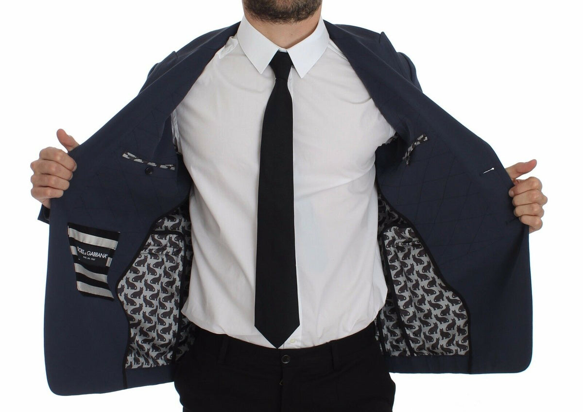 Dolce & Gabbana Blue Cotton Stretch Casual Blazer