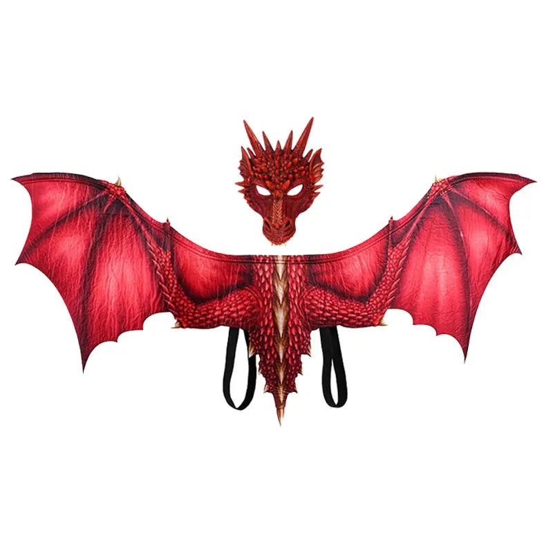 Dragon Cosplay Mask & Wings Set – Adult Dinosaur Halloween Costume for Carnival, Masquerade & Cosplay Events