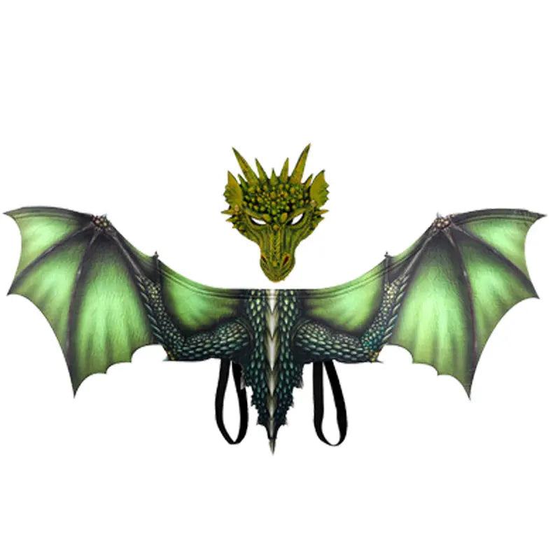 Dragon Cosplay Mask & Wings Set – Adult Dinosaur Halloween Costume for Carnival, Masquerade & Cosplay Events