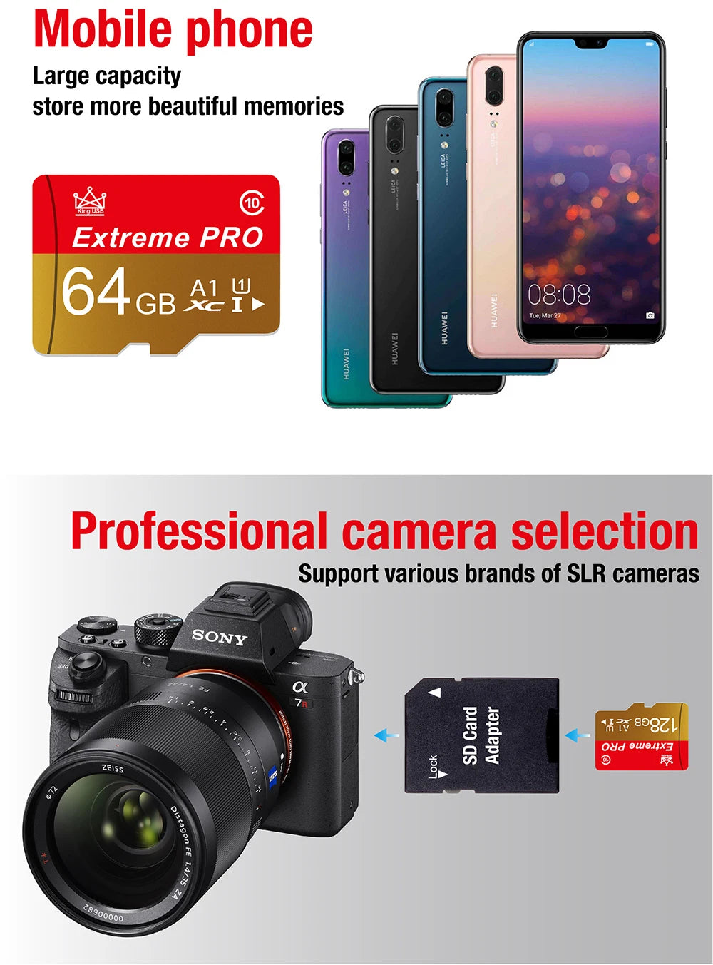 High Endurance TF Memory Card for Video Monitoring (32GB–256GB)