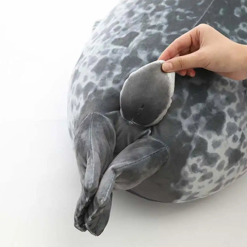 Angry Blob Seal Pillow – Chubby 3D Plush Stuffed Animal Toy