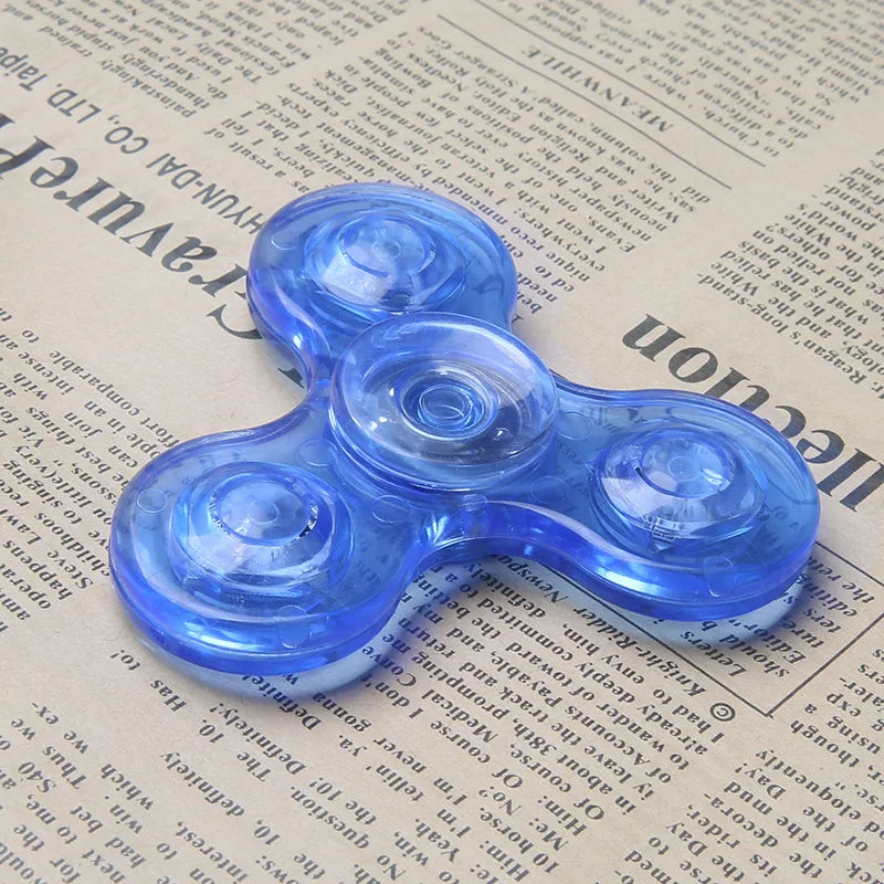 Crystal Luminous LED light Fidget Spinner Hand Top Spinners Glow in Dark EDC Stress Relief Toys Kinetic Gyroscope for Childre