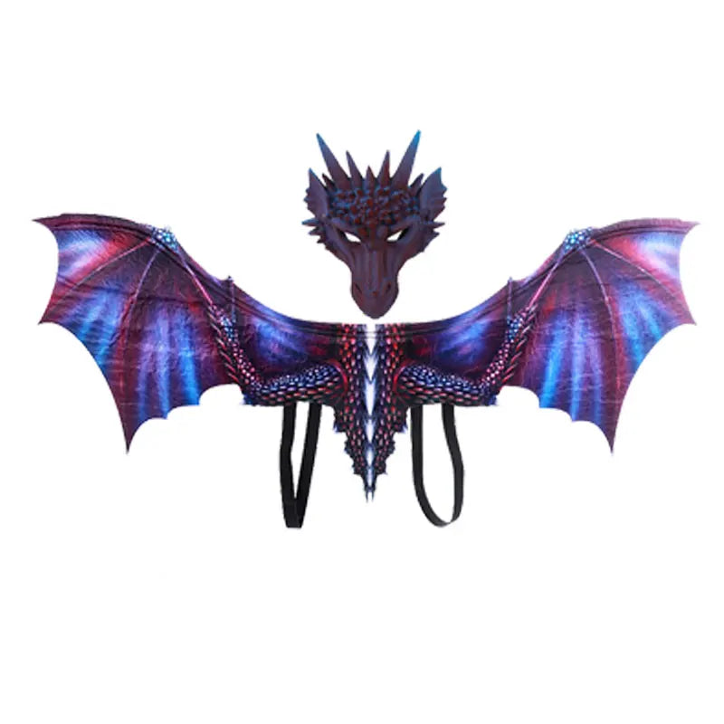 Dragon Cosplay Mask & Wings Set – Adult Dinosaur Halloween Costume for Carnival, Masquerade & Cosplay Events