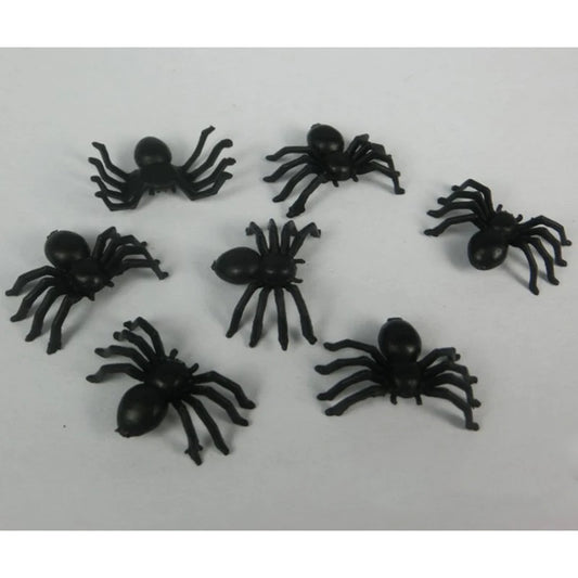 50pcs Soft Black Spider Props – Novelty Halloween Spiders for Haunted House, Party & Prank Decor