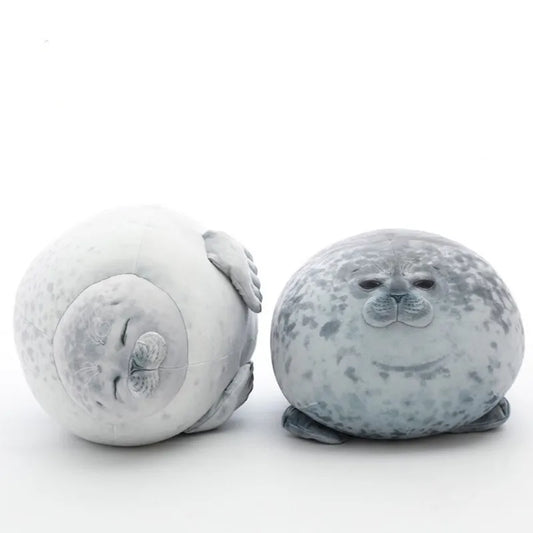 Angry Blob Seal Pillow – Chubby 3D Plush Stuffed Animal Toy