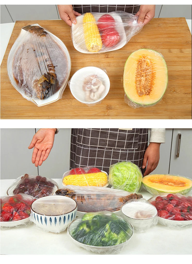 Reusable Disposable Food Cover Plastic Wrap Durable Elastic Food Lids for Bowls Elastic Plate Covers For Kitchen Food Saver B