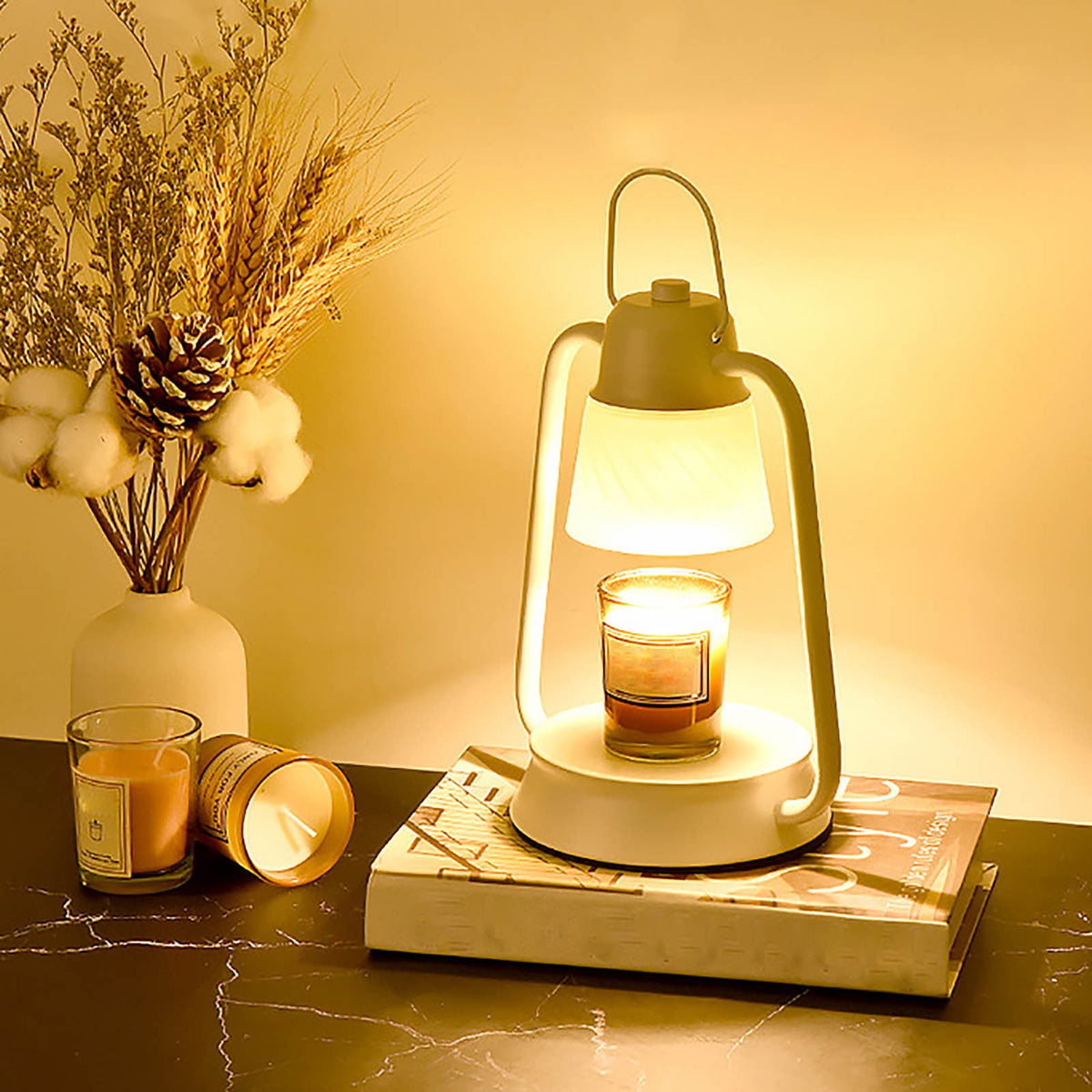 Vintage Candle Warmer Lamp — Dimmable with Timer & 2 Bulbs Included