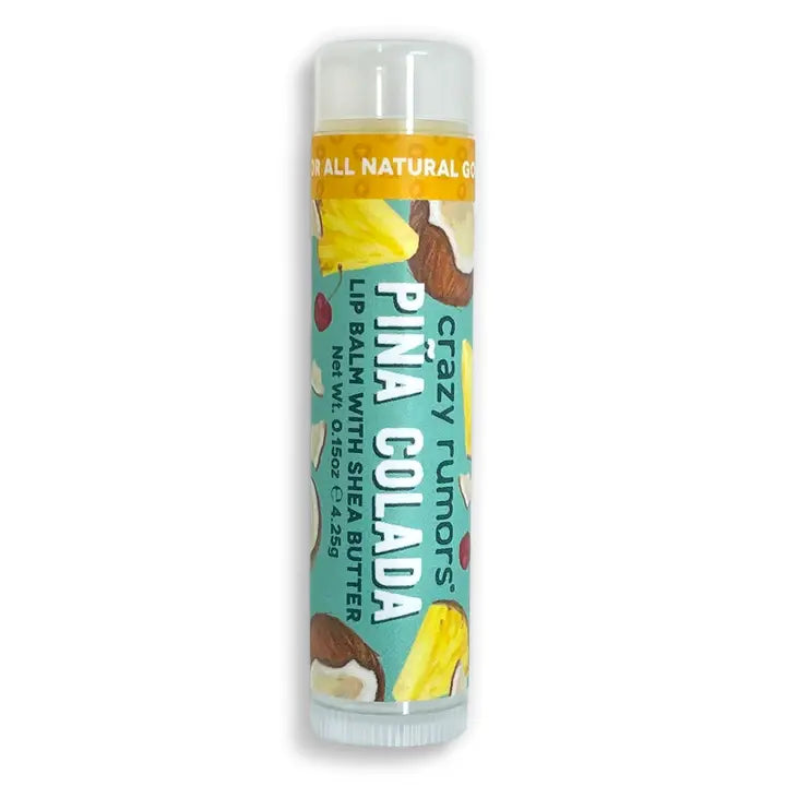 Crazy Rumors Pina Colada Flavored Natural Lip Balm – Vegan, Made in USA
