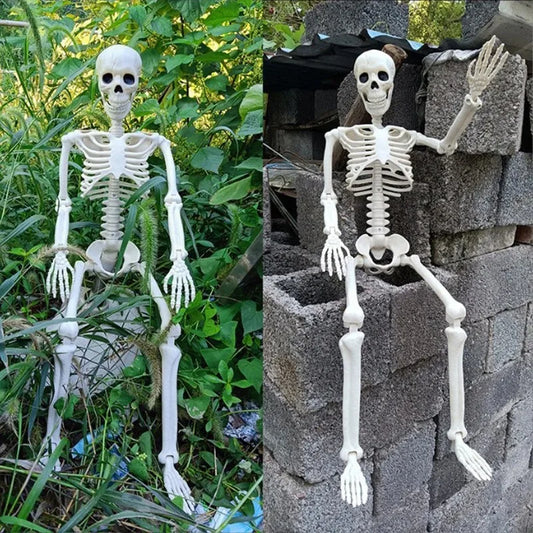 40cm Poseable Human Skeleton – Haunted House Horror Prop & Halloween Party Decoration (1 or 2 Pack, Ages 14+)
