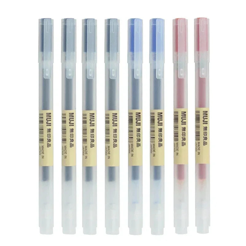 Japanese-Style Kawaii Gel Pens – 6 or 8-Pack in Black, Blue & Red, 0.38mm or 0.5mm for School & Office (Mixed Colour Sets Available)