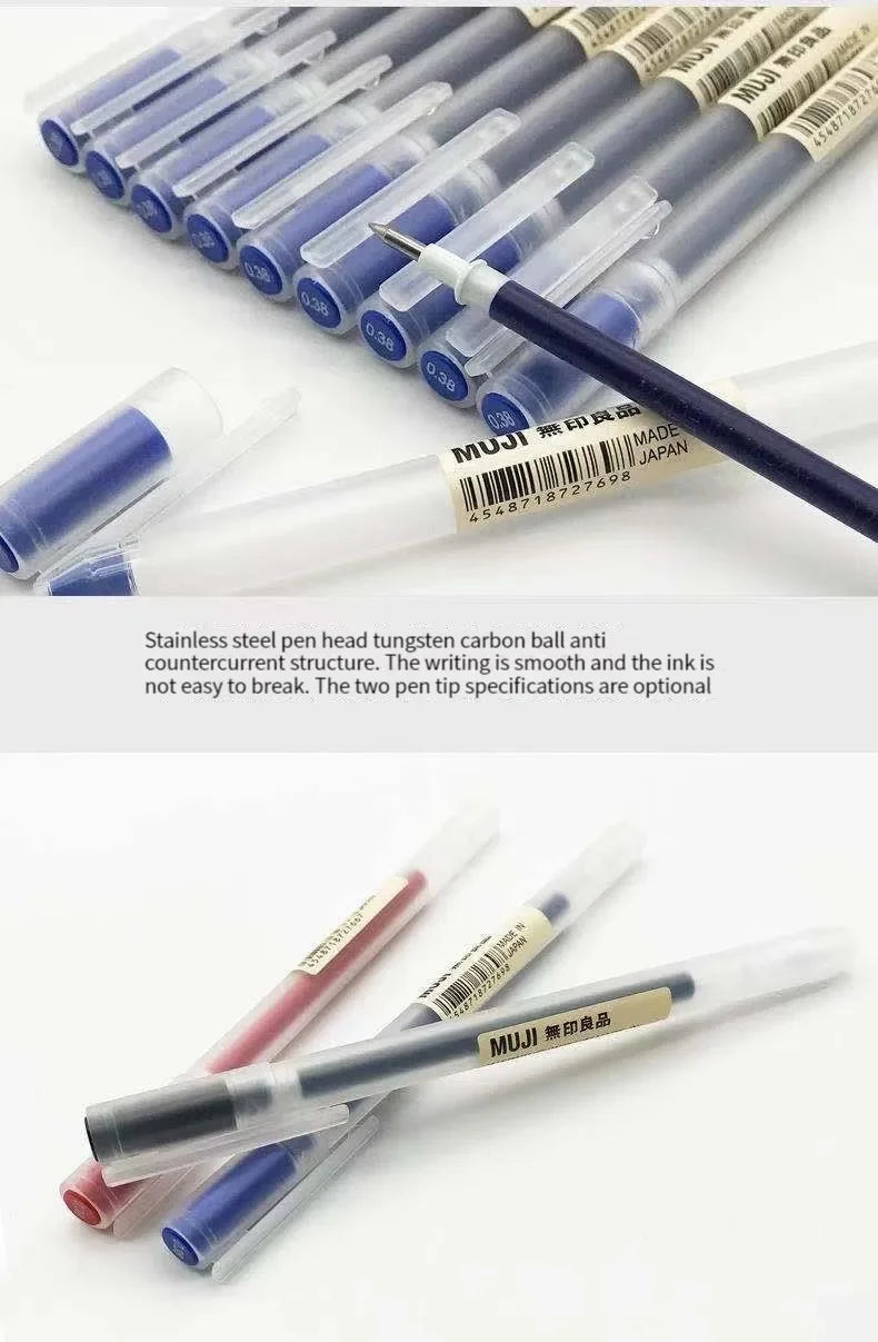 Japanese-Style Kawaii Gel Pens – 6 or 8-Pack in Black, Blue & Red, 0.38mm or 0.5mm for School & Office (Mixed Colour Sets Available)