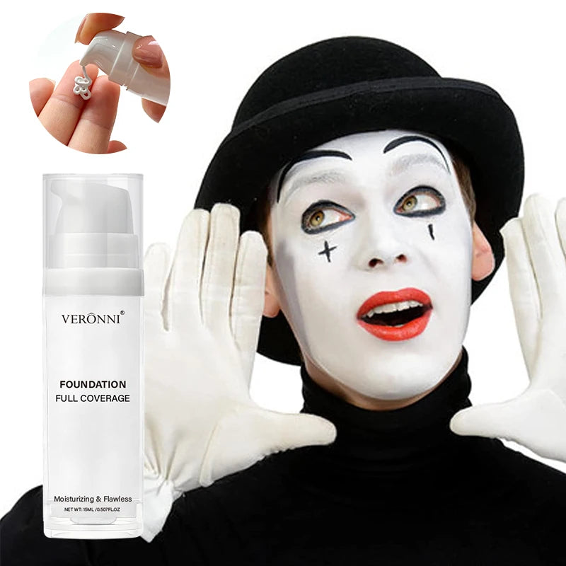 Pure White Liquid Foundation for COS Stage Makeup Long-lasting Concealer Mixable Pure White Foundation Adjuster Lighten&Brigh