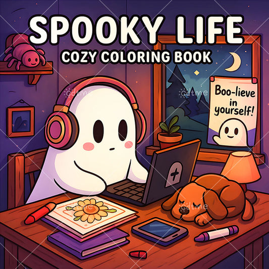 Halloween Spooky Life Coloring Book – Adorable Creepy Creatures Art Activity Book for Adults & Teens