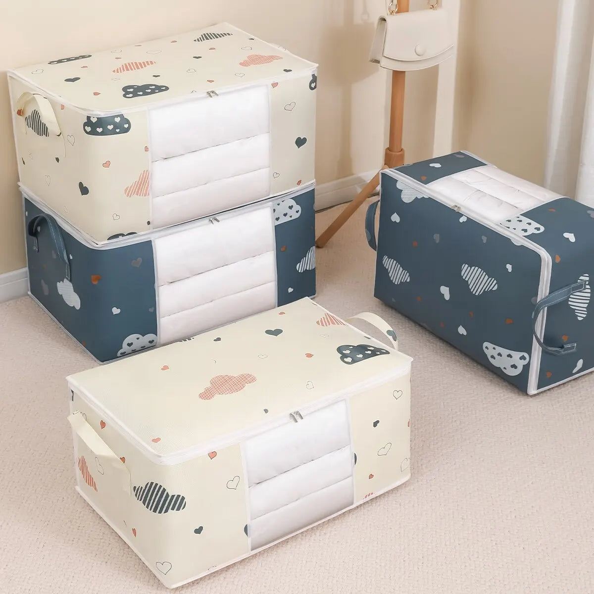 Large Quilt & Clothes Storage Bag – Dustproof Non-Woven Organizer for Home & Moving