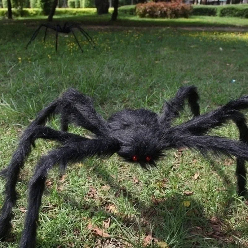 Giant Poseable Plush Spider – Halloween Decoration & Prank Prop for Indoor & Outdoor Haunted House (8 Sizes: 30cm–200cm)