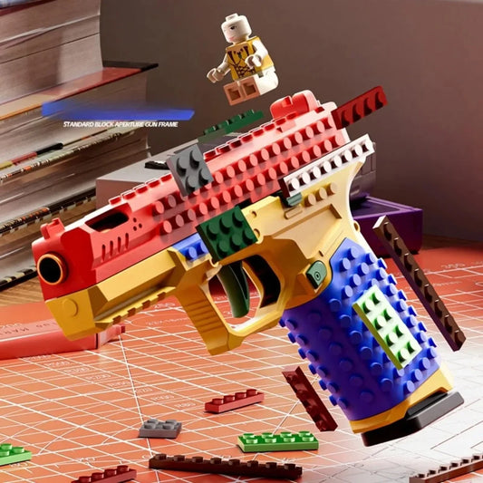 Building Block Toy Pistol – Shell Ejecting Airsoft Blowback Gun for Teens & Adults