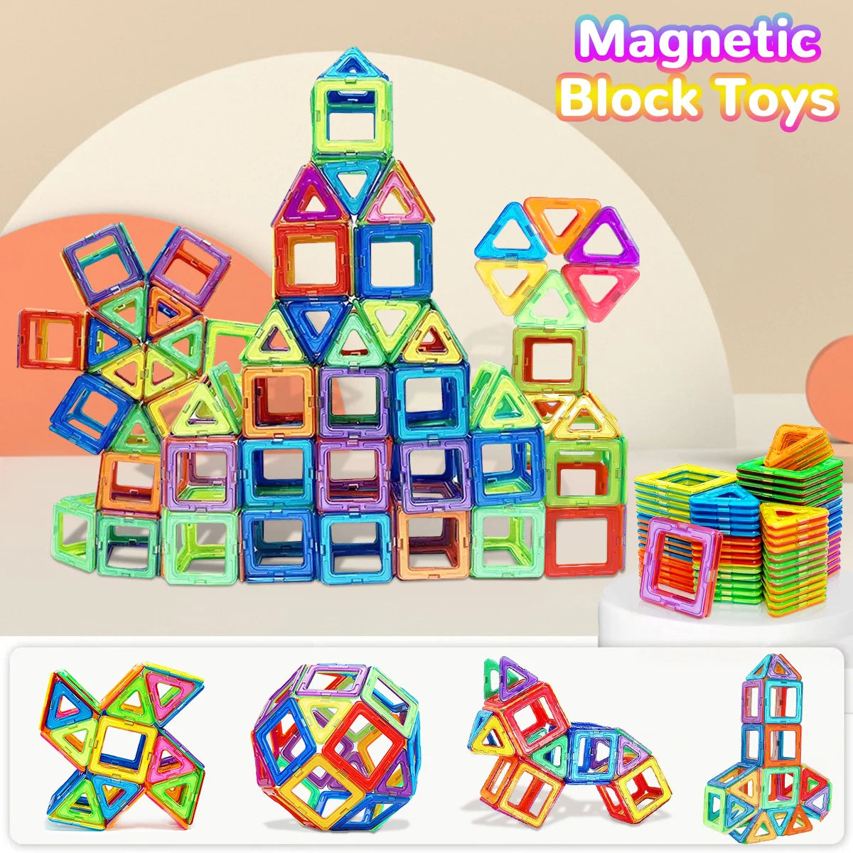Magnetic Building Blocks – Medium Size STEM Construction Toy for Kids Ages 4–12 (20 to 84 Pieces)