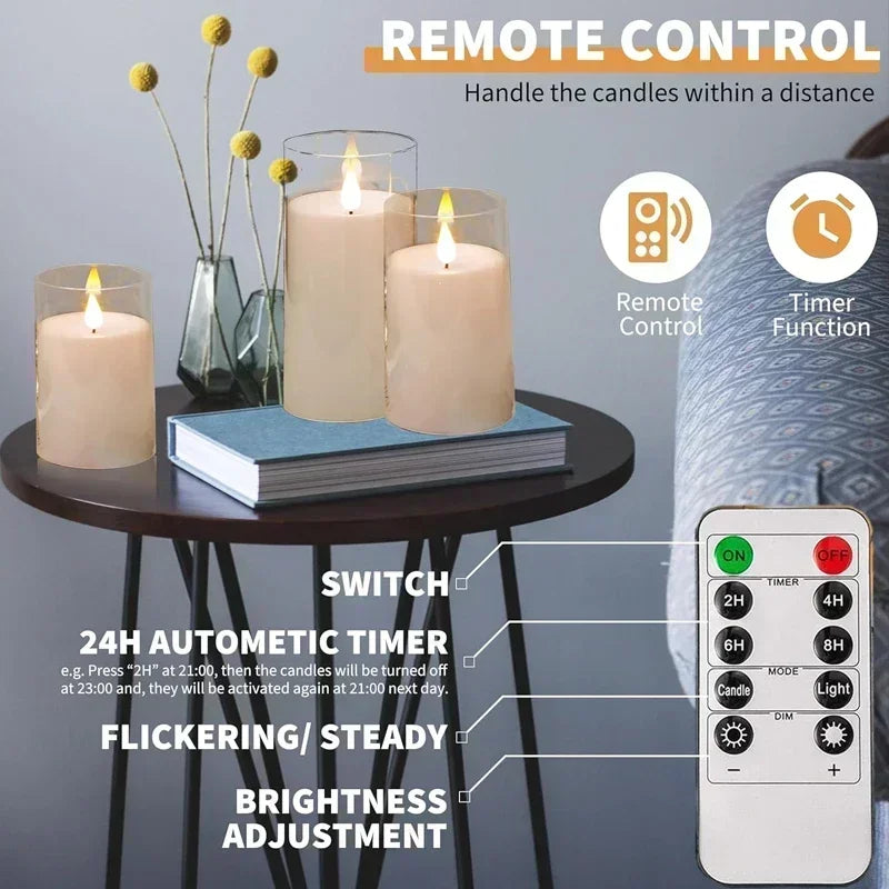 Flameless LED Candle Set with Remote & Timer
