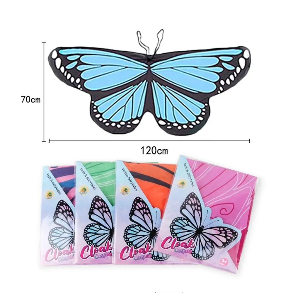 Kids Butterfly & Angel Wings Shawl Cape – Fairy Elf Costume for Halloween, Cosplay, Dance & Stage Performance (Multiple Color