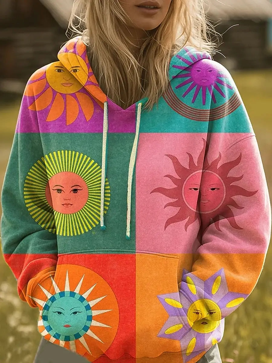 Women's Hooded Hoodies 3D Print Graphic Rainbow Casual Boho Casual Sweatshirts Pullovers Streetwear Women's Clothing Fall Win
