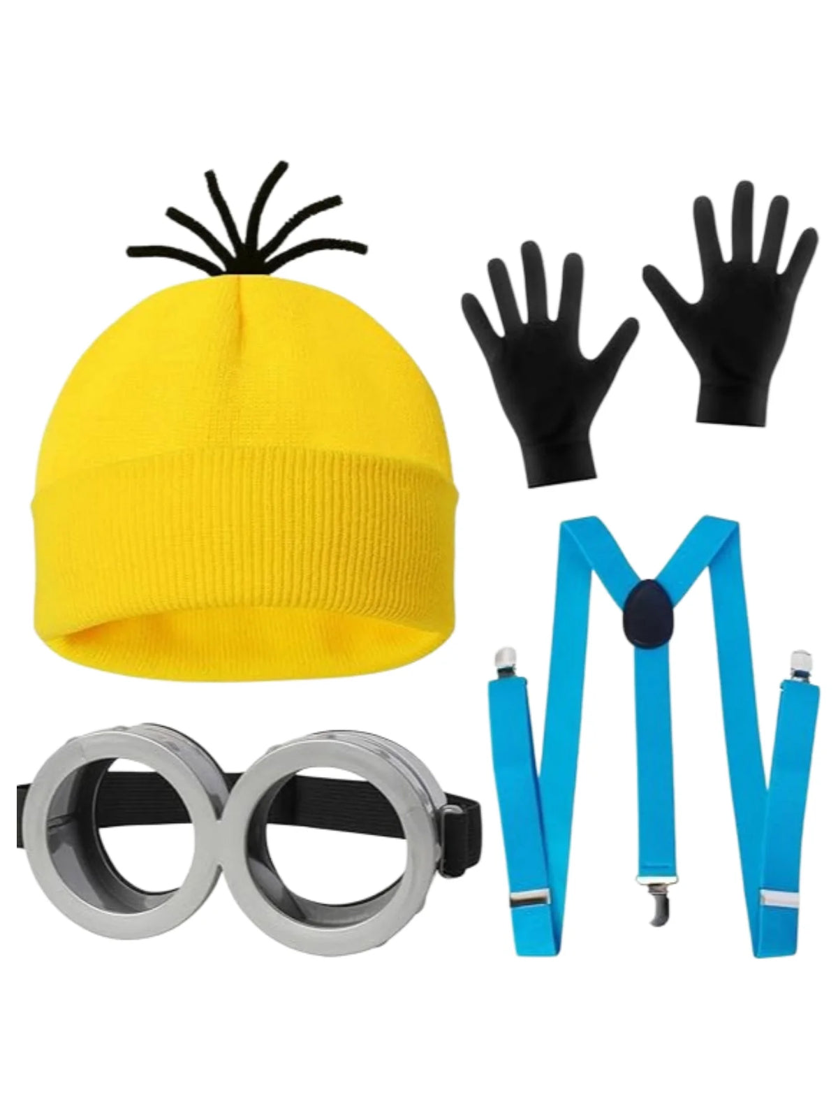 4pc Halloween Costume Accessory Set – Hat, Gloves & Glasses Strap for Cosplay, Party & Role-Play Outfits