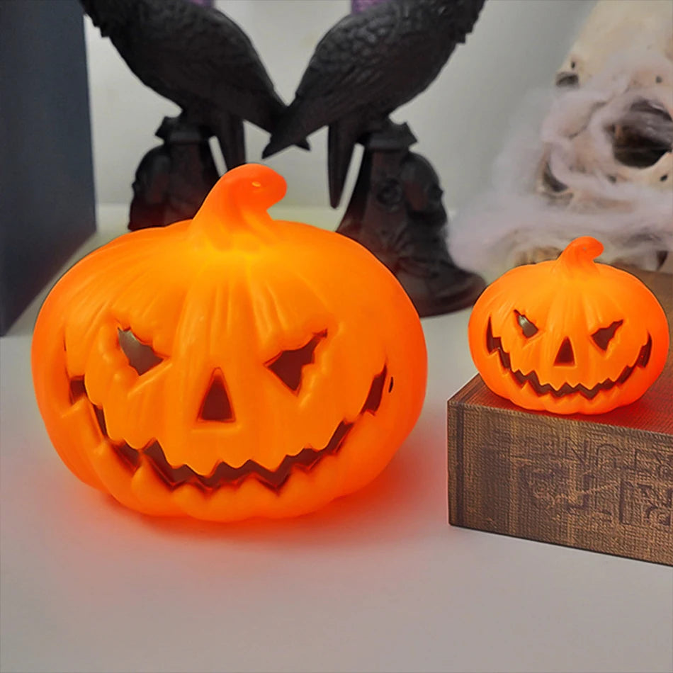 Halloween Pumpkin Lantern – Skull & Ghost Face LED Candle Lamp for Bedroom, Garden & Party Decor