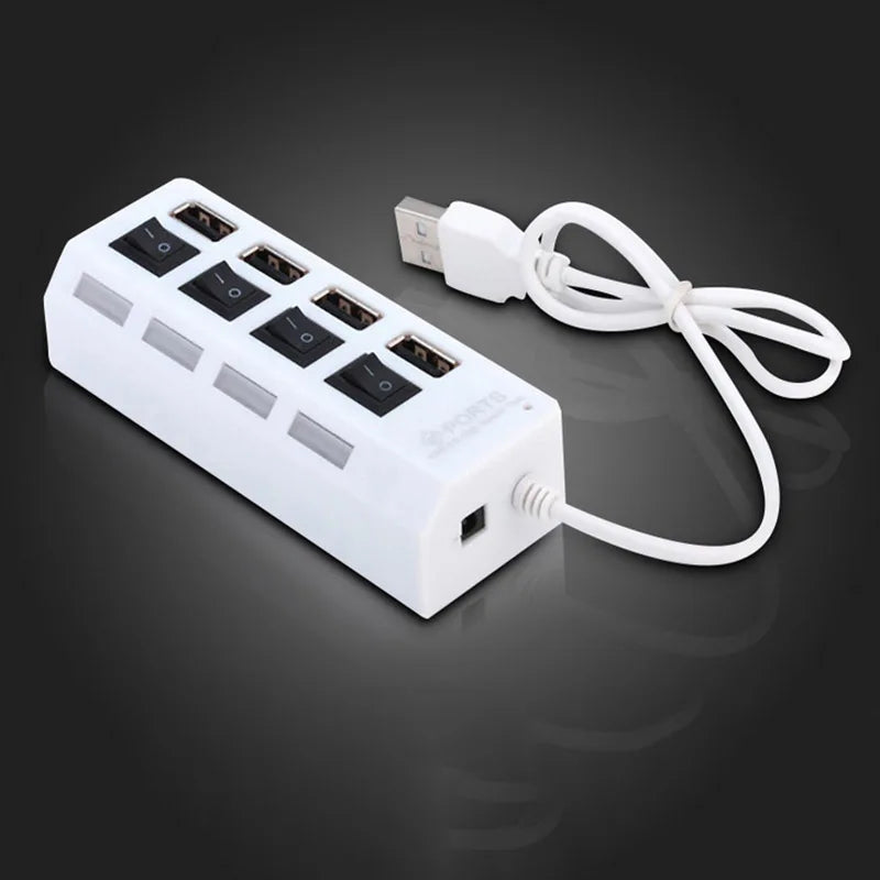 4/7-Port USB 2.0 Hub with Individual LED Switches