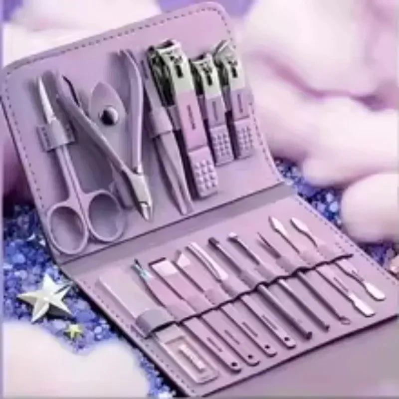 16-Piece Stainless Steel Nail Clippers & Manicure Pedicure Grooming Kit