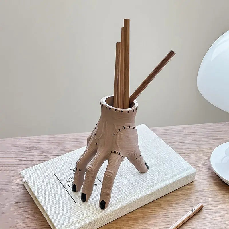 Scary Horror Palm Sculpture – Halloween Desk Pen Holder & Succulent Planter Ornament (2 Styles)