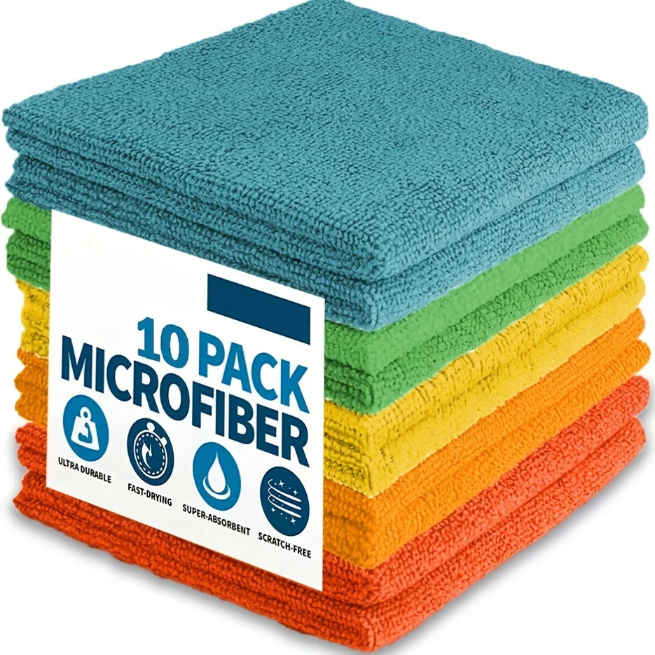 5/10/20/50pcs Microfiber Cleaning Cloth, Dishwashing Cloth Household Rag Kitchen Bathroom Cleaning Towel Durable Absorbent To